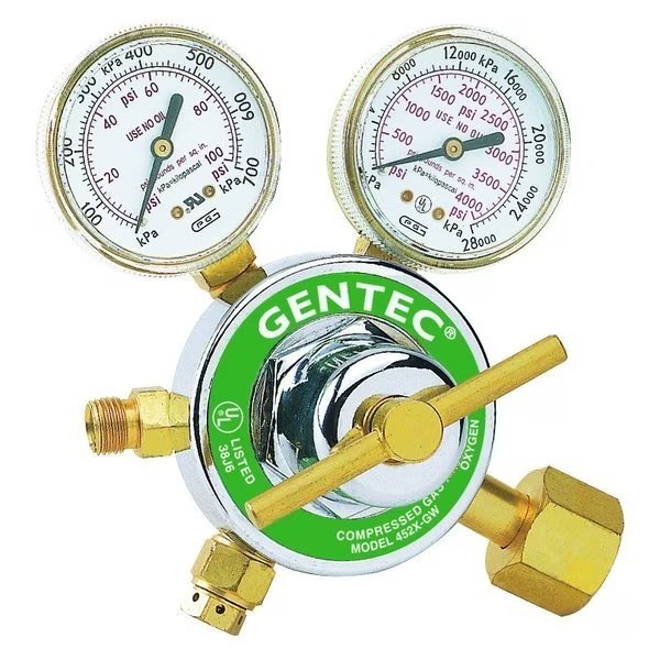 Med to Heavy Duty Single Stage  Regulator, 3000 PSI Inlet, 4-80  PSI Delivery Pressure, CGA540, Gentec, Mfr#: 452X-80